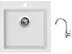 Set Sinks VIVA 455 Milk + baterie Sinks MIX 35 chrom Set Sinks VIVA 455 Milk + baterie Sinks MIX 35 chrom
