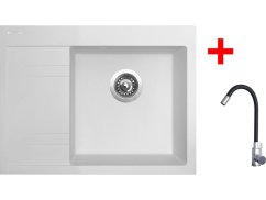 Set Sinks RIM 650 P Milk + Elasta nerez/čierná