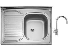 Sinks CLP-D 800 M 0,5mm pravý matný + Sinks VITALIA chrom