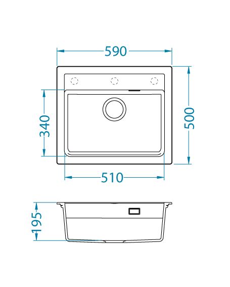Granitový drez Alveus ATROX 30 QC čierný matný  A90