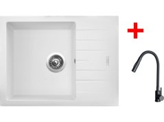 Sinks PERFECTO 650 Milk + ELASTA S čierná matná