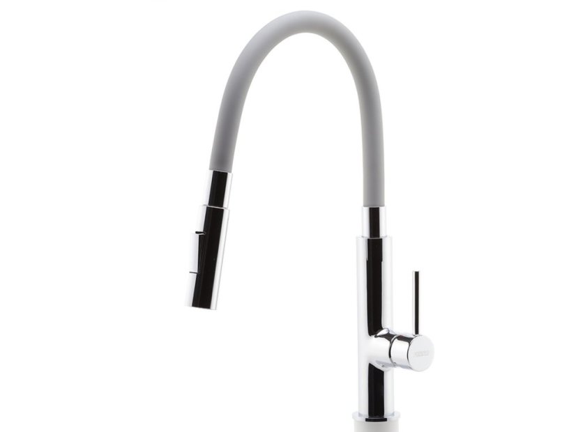 Drezová stojanková batéria so šedým ramenom a sprškou