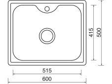 Nerezový drez Sinks BIGGER 600 V 0,8 mm matný