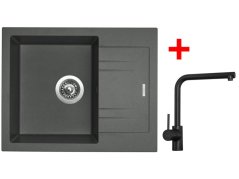 Sinks LINEA 600 Titanium + Elka černá matná