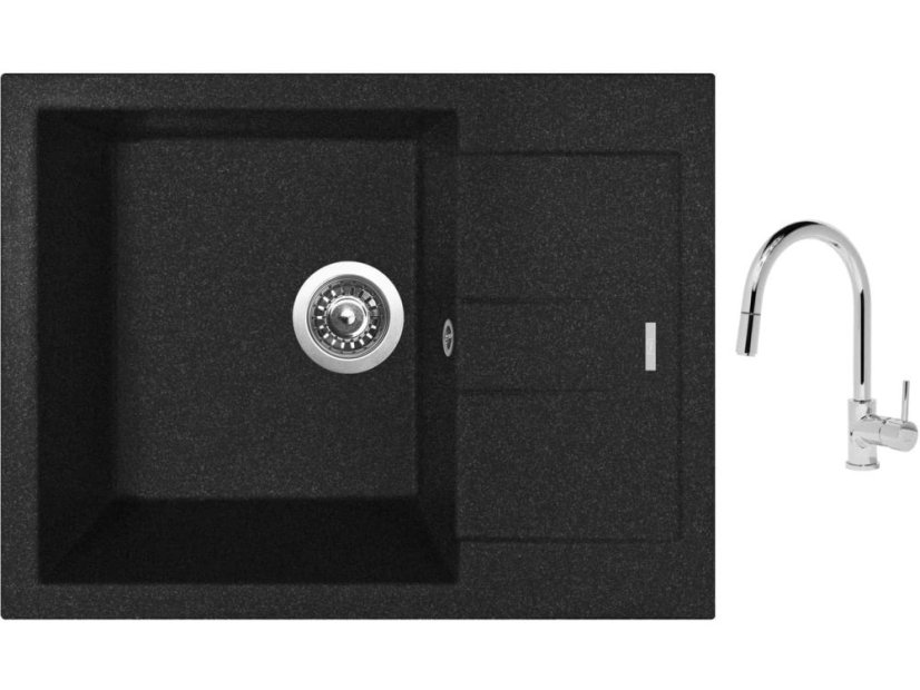 Set Sinks AMANDA 650 Granblack + baterie Sinks MIX 35 P chrom