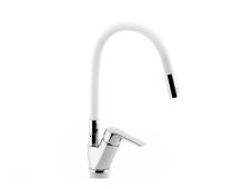 Drezová batéria s bielym flexi ramenom Metalia 54, chróm