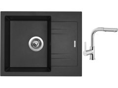 Set Sinks LINEA 600 N Metalblack + baterie Sinks ENIGMA S chrom