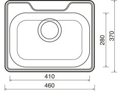 Nerezový drez Sinks BAR 460 V 0,6mm matný