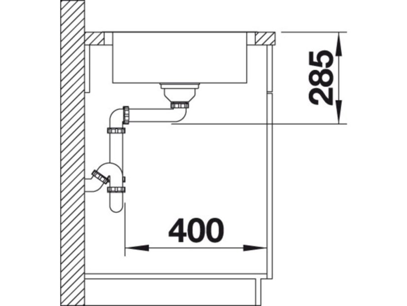 Nerezový dřez Blanco LANTOS 45 S IF Compact Nerez kartáčovaný s excentrem