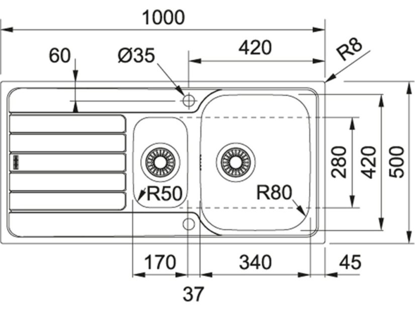 Nerezový dřez Franke SKX 651