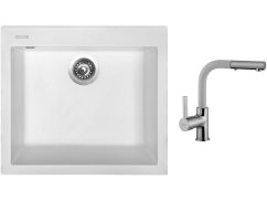 Set Sinks CUBE 560 Milk + baterie Sinks ENIGMA S Milk Set Sinks CUBE 560 Milk + baterie Sinks ENIGMA S Milk