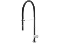 Drezová batéria Ferro BLE4B s ohybným ramenom a sprškou, čierna/chróm