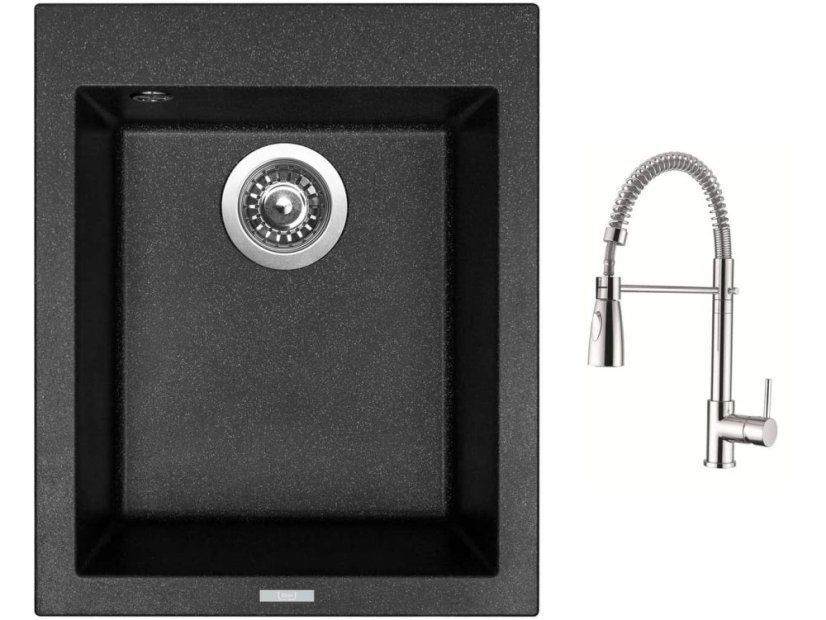 Set Sinks CUBE 410 Granblack + baterie Sinks MIX 35 PROF S chrom