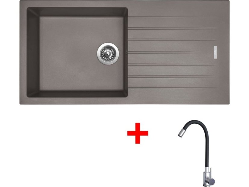 Set Sinks Perfecto 1000 Truffle + Elasta nerez/černá