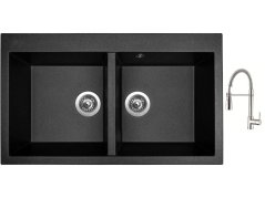Set Sinks AMANDA 860 DUO Metalblack + batéria Sinks MIX 35 PROF S chróm