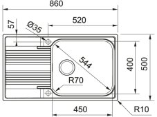 Nerezový dřez Franke SRX 611-86 LB Nerez
