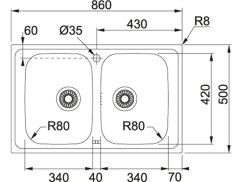 Nerezový drez Franke SKX 620