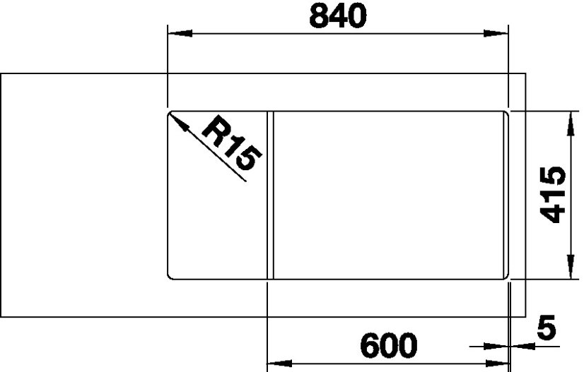 Granitový dřez Blanco FAVUM XL 6 S šedá vulkán