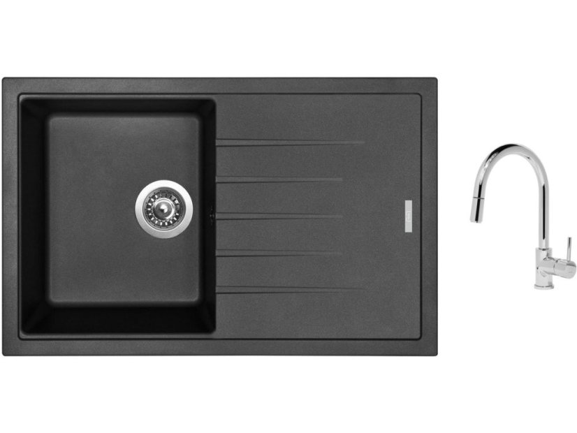Set Sinks BEST 780 Metalblack + batéria Sinks MIX 35 P chróm