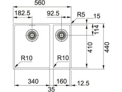 Tectonitový drez Franke SID 160/2 Čierna