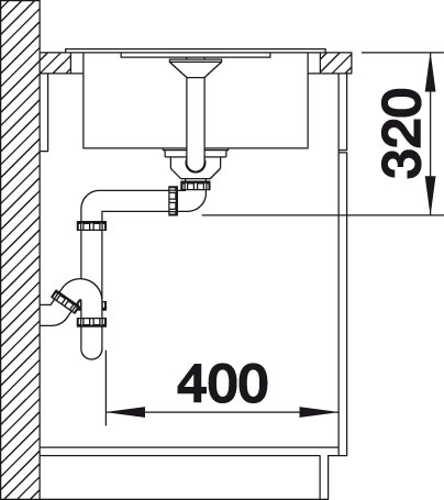 Granitový dřez Blanco METRA 45 S Compact Šedá vulkán s excentrem
