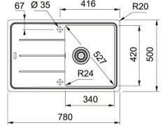 Granitový dřez Franke BFG 611-78 Bílá-led
