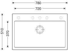Granitový drez Sinks MAXIMO 780 Metalblack