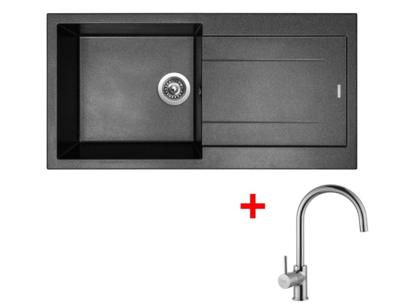 Set Sinks Amanda 990 Metalblack + Vitalia