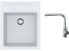 Set Franke SID 610-40 Tectonite Bílá + baterie Franke FN 0143 Chrom