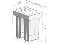 Odpadkový kôš Sinks kôš Mega 45 2x26 l