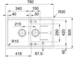 Granitový dřez Franke BFG 651-78 Matná černá