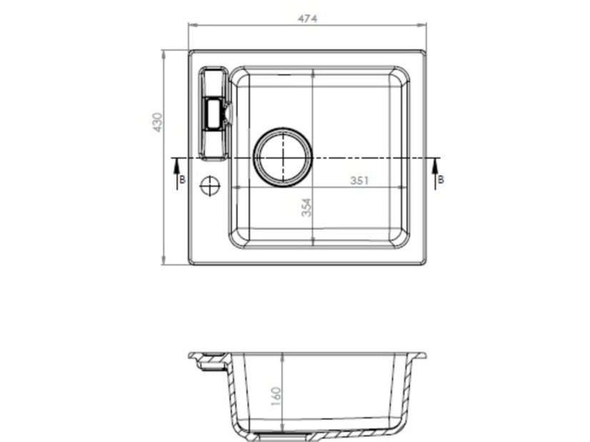 Granitový jednodrez Alveus VICTORIA 20 čierna