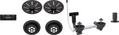 Odtoková sada 2x3 1" InFino pro dvě vaničky, přepad C-overflow, + táhlo, černá matná