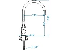 Kuchynská batéria Alveus Mintas čierna matná