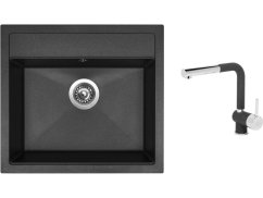 Set Sinks SOLO 560 Granblack + baterie Sinks MIX 3 P Granblack