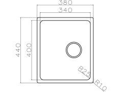 Nerezový drez Sinks BLOCK 380 V 1mm kartáčovaný