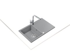 Granitový dřez Teka CLIVO 45 B-TQ 1B 1D Hliníkově šedá - 2