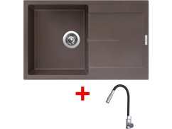 Sinks ULTIMA 790 Marone + ELASTA S nerez/čierná