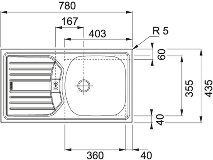 Nerezový drez Franke ETN 614 Nova 6/4