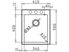 Granitový drez Pyramis Istros 41 x 50 1B Biela