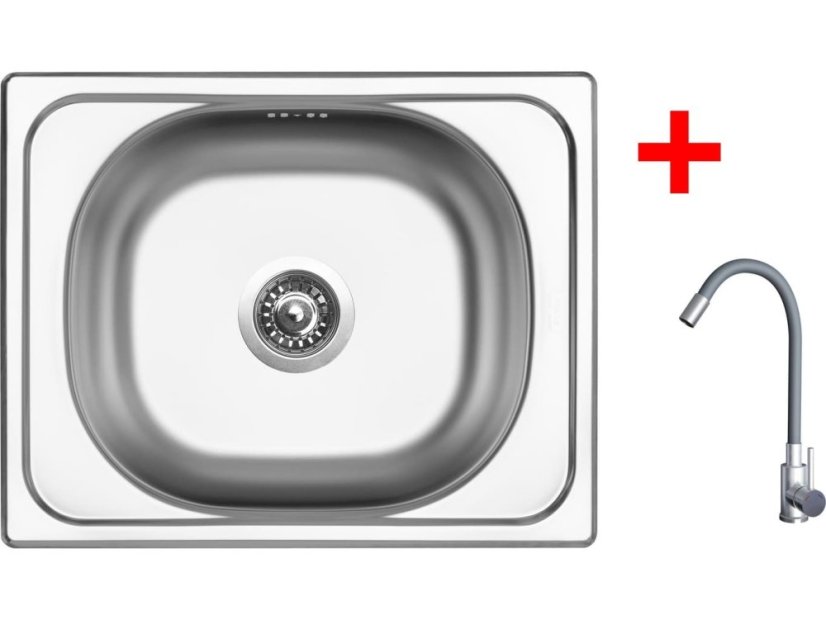 Sinks CLASSIC 500 + ELASTA nerez/sivá