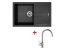 Set Sinks Amanda 780 Metalblack + Vitalia