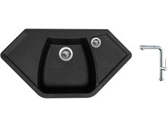 Set Sinks NAIKY 980 Granblack + baterie Sinks SLIM S2 kartáčovaná Set Sinks NAIKY 980 Granblack + baterie Sinks SLIM S2 kartáčovaná