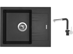 Set Sinks LINEA 600 N Metalblack + baterie Sinks MIX 3 P Metalblack