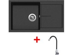 Set Sinks Infinity 860 Metalblack + Elasta nerez/černá