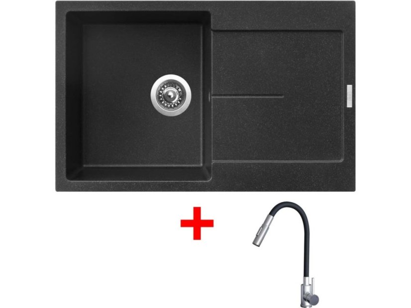 Sinks ULTIMA 790 Granblack + ELASTA S nerez/černá