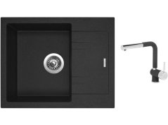 Set Sinks LINEA 600 N Granblack + baterie Sinks MIX 3 P Granblack