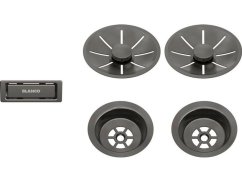 Komponenty Blanco InFino pro dvě vaničky, Satin dark steel