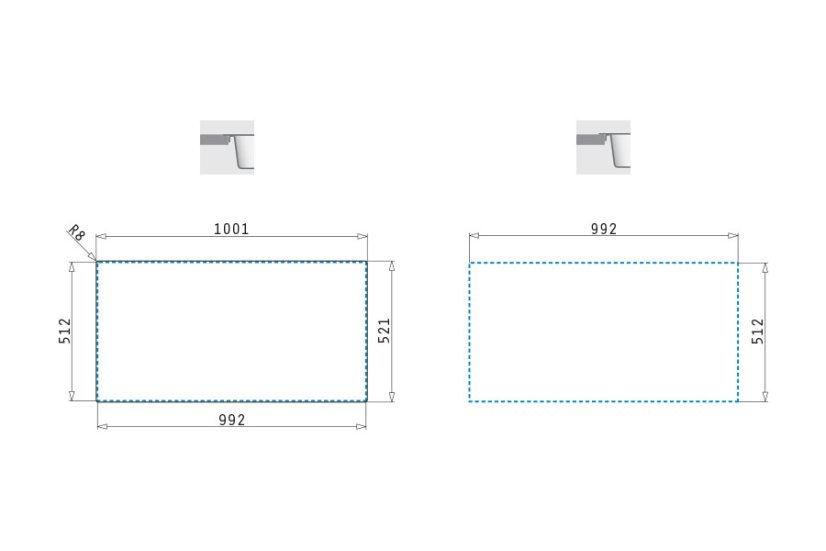 Nerezový drez Pyramis Olynthos 100 x 52 1B 1D RH