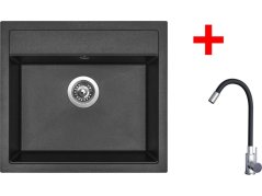 Sinks SOLO 560 Metalblack + Elasta nerez/čierná